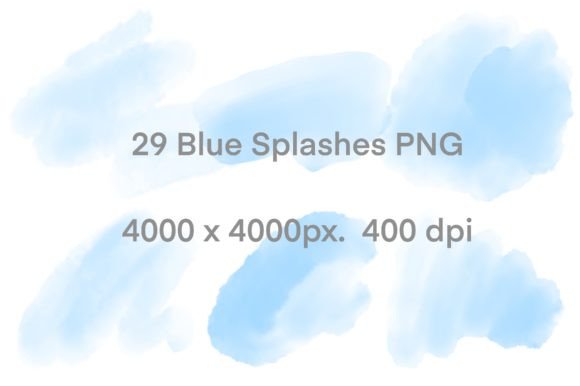 29 Blue Watercolor Splashes & Illustrations