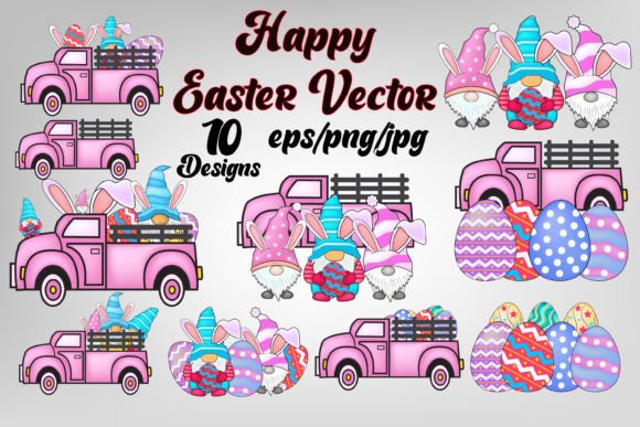 Happy Easter Watercolor Vector Bundle for Crafters & Etsy Sellers