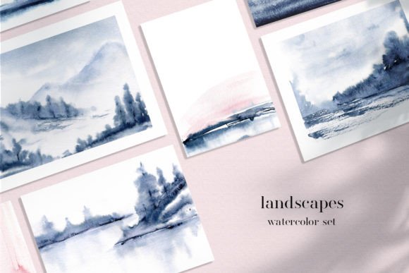 Landscapes Indigo Watercolor Scenery Illustrations: A Designer’s Real-World Review