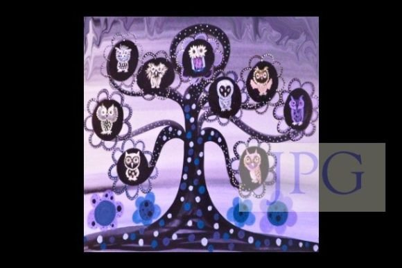 Owl Tree Watercolor Print & Illustrations