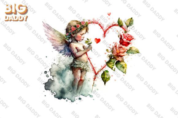 Valentine Heart Cupid Watercolor Clipart Review