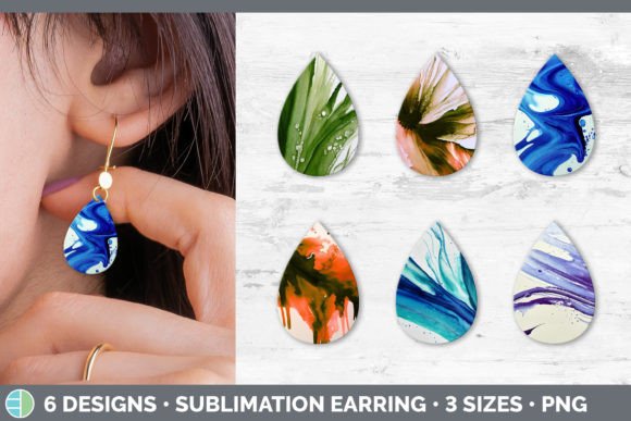 Watercolor Background Teardrop Earring Illustrations for Brand Storytelling