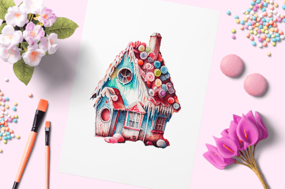 Watercolor Candy House 20 Illustrations for Real Crafting Magic