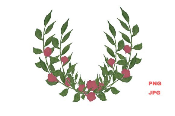 Watercolor Floral Wreath Bouquet Illustrations