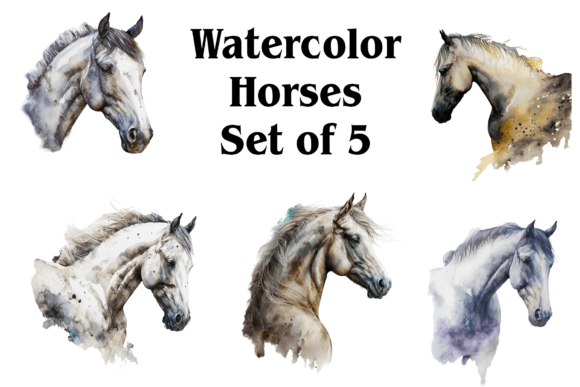 Watercolor Horses: Elegant Illustrations