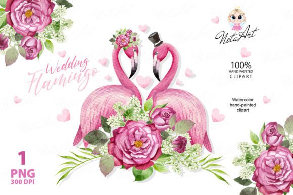 Watercolor Pink Flamingo Wedding Couple Review