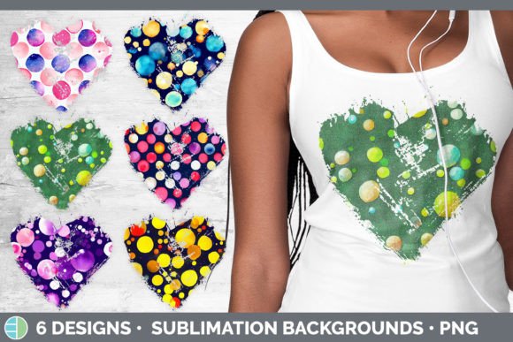 Watercolor Polka Dots Heart Distressed C – A Soft, Versatile Illustration for Crafters & Etsy Sellers