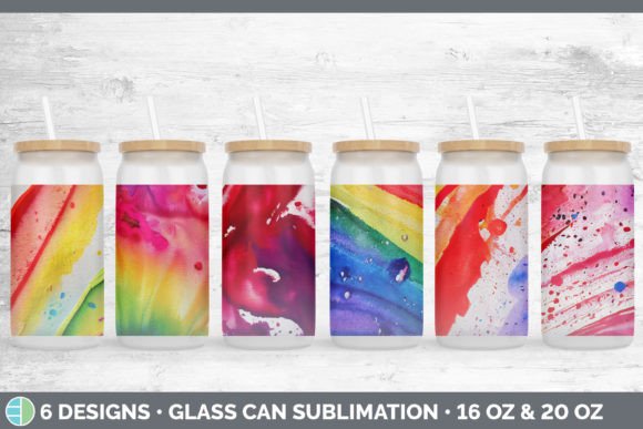 Watercolor Rainbow Glass Can Illustrations: A Designer’s Take for Local Branding
