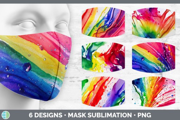 Watercolor Rainbow Mask Sublimation Bu