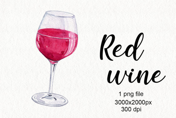 Watercolor Red Wine Glass Illustrations Review