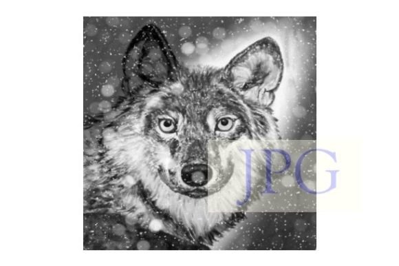 Wolf Watercolor Print Wild Animal Face Illustrations